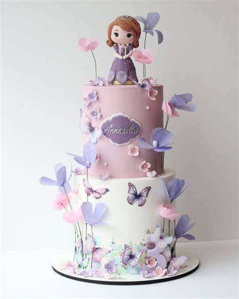 Prinzessin Sofia Torte: Anschnitt, Ombre Effekt, Dekorationsideen