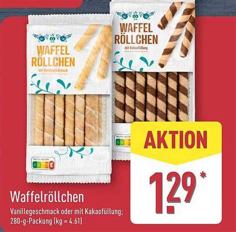 Produktion von Waffelröllchen mit Füllung