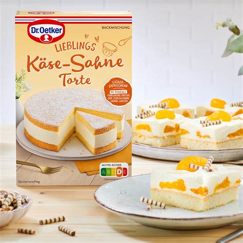 Produktpackung der Dr. Oetker Käse-Sahne-Torte Backmischung