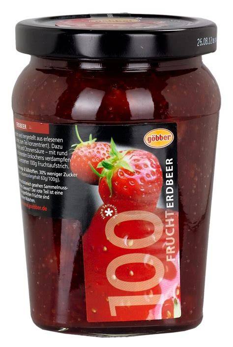 Produktpalette Göbber 100 Prozent Frucht Marmeladen und Einzelportionen