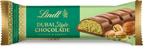 Produktvarianten Lindt Dubai Style Chocolade: Tafel, Pralinen, Riegel