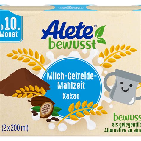 Produktverpackung Alete Milch-Getreide-Mahlzeit Kakao