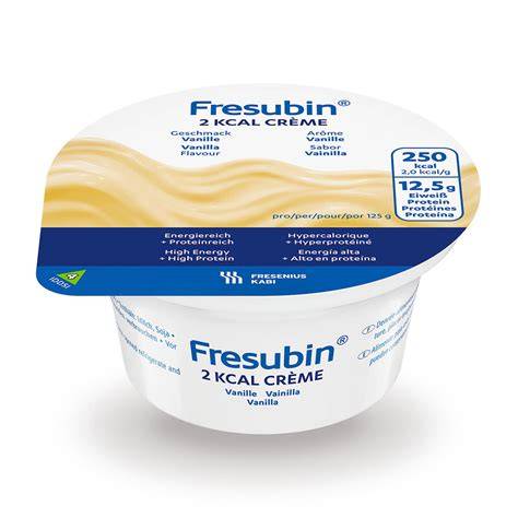 Produktverpackung und Becheransicht Fresubin 2 kcal Crème
