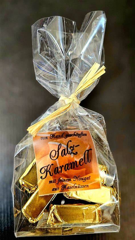 Produktverpackung und Lagerhinweise Salz Karamell