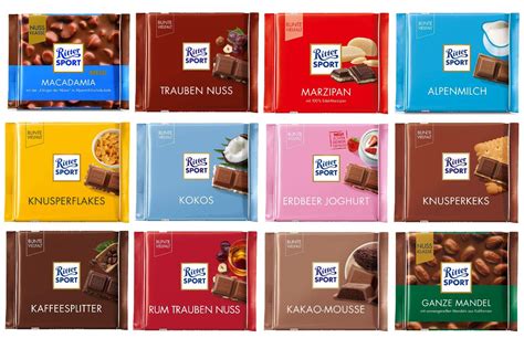 Produktverpackungen von Ritter Sport mit Allergikerhinweisen