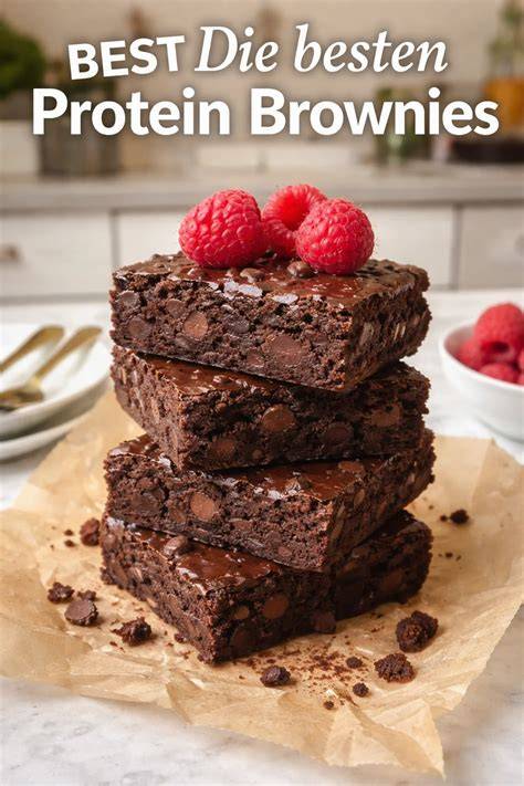 Protein Brownies im Blech mit schokoladigem Topping
