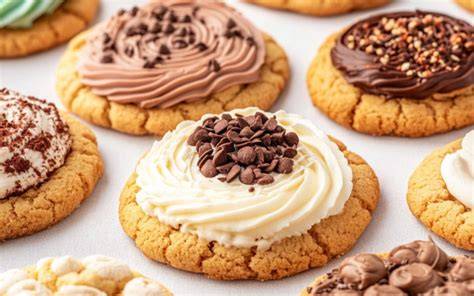 Protein Cookies mit verschiedenen Toppings und FlavDrops