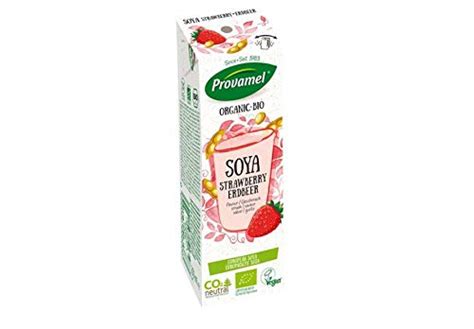 Provamel Sojadrink Packung und Glas mit Sojadrink