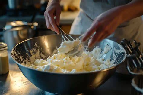 Pudding wird cremig im Kochtopf gerührt