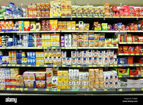 Pudding-Auswahl im Supermarktregal