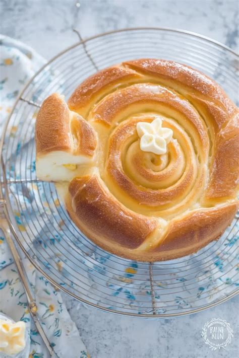 Pudding-Schneckenkuchen aufgeschnitten