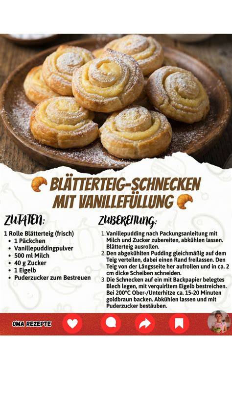 Puddingschnecken nach dem Bestäuben mit Puderzucker