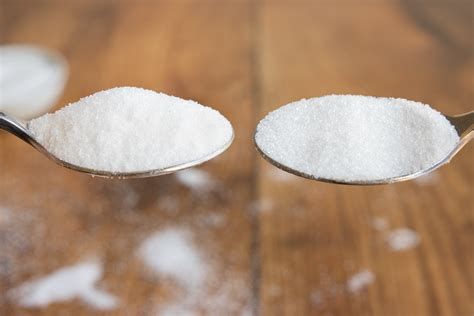 Puderzucker auf Löffel und Waage (Illustration: gestrichener vs. gehäufter Löffel)