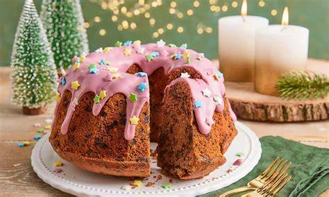 Punschkuchen mit Glasur und Sternendekor