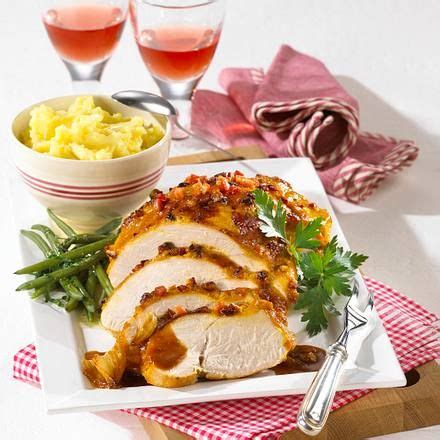 Putenkeule nach dem Braten mit glänzender Honig Senf Kruste