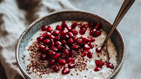 Quark-Gläser mit Granatapfelkernen und Granola
