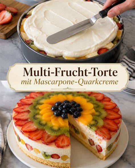Quarkcreme auf Torte