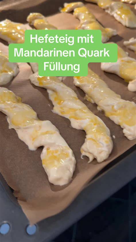 Quarkfüllung mit Mandarinen vermischt