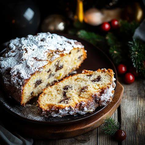 Quarkstollen und klassische Christstollen auf einem Teller