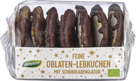 Querschnitt durch typische Oblaten-Lebkuchen mit Zutaten