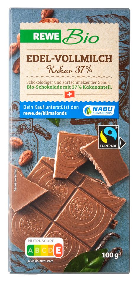 REWE Bio Edel-Vollmilch Schokolade Tafel