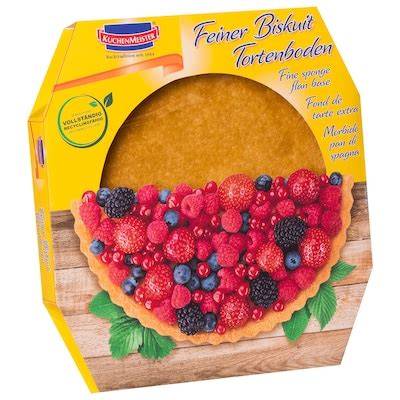 REWE Biskuit Tortenboden verpackt auf Regal