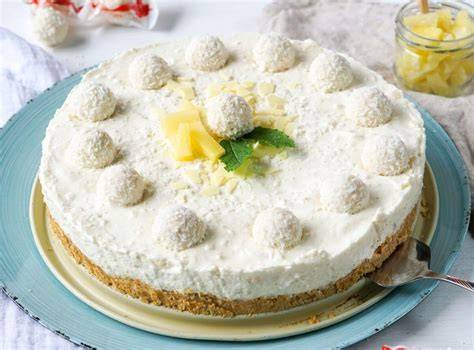 Raffaello Torte als No-Bake Kuchen mit Keksboden
