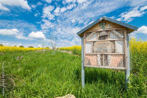 Rapsfeld mit blühenden Pflanzen und Bienen