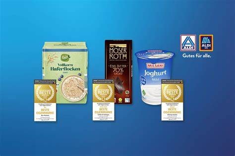 Regal mit Aldi Eigenmarken Schokolade