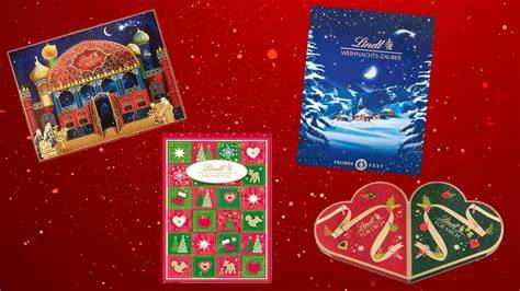 Regal mit verschiedenen Lindt Adventskalendern in einer Filiale