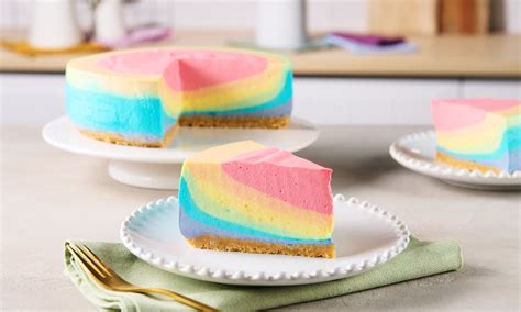 Regenbogen Cheesecake Schichtung