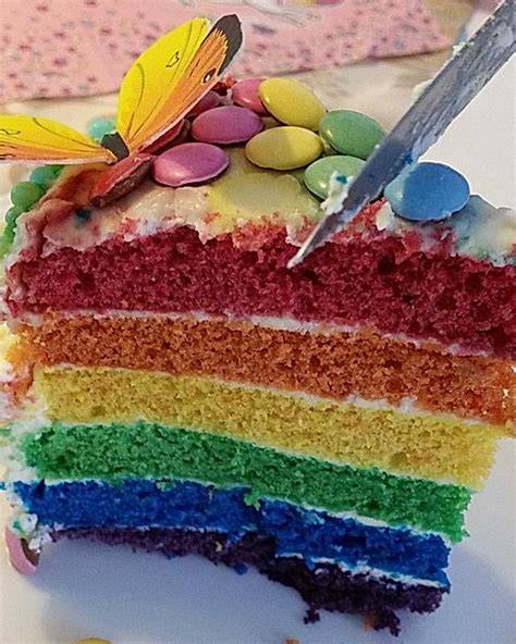 Regenbogenkuchen Anschnitt