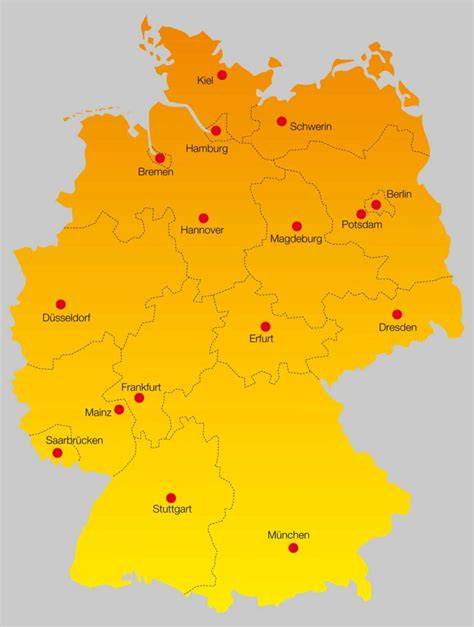 Regionale Kuchen auf einer Deutschlandkarte