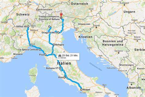 Reiseroute und Stationen: Hamburg - Südtirol - Venedig