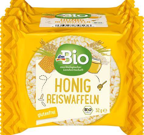 Reiswaffeln mit Honig als Snack