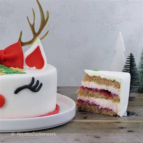 Rentiertorte mit Fondant‑Dekoration