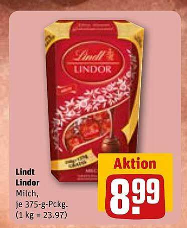 Rewe Regal mit Lindt Lindor Probierbeuteln