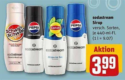 Rewe SodaStream Sirup Flaschengrößen und Sortiment
