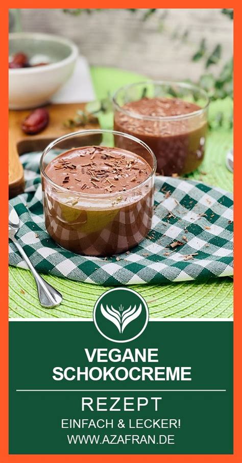 Rezeptgrafik selbstgemachte vegane Schokocreme ohne Zucker