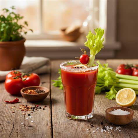 Rezeptidee: Tomatensaft mit Sellerie und Gurke (Bild)