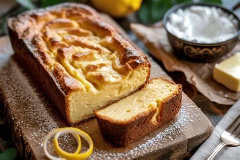 Rezeptstruktur und Zutaten für Käsekuchen in der Kastenform