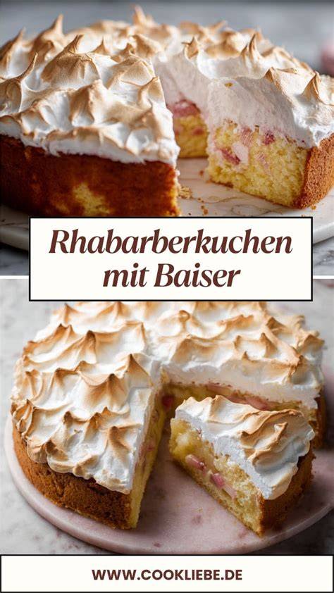 Rhabarber-Baiser-Kuchen mit goldbrauner Baiserhaube