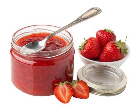 Rhabarber-Orangen-Marmelade im Glas mit Löffel