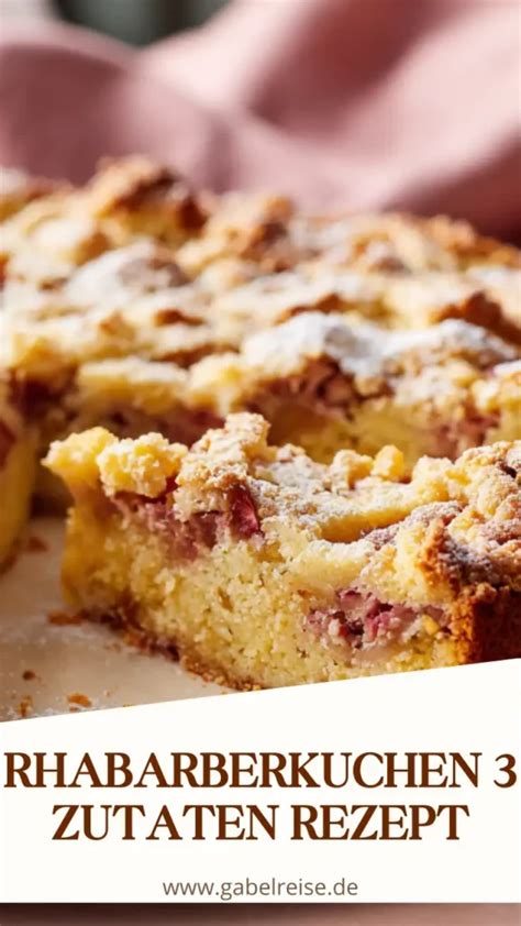 Rhabarber-Quark-Streuselkuchen, Zutaten und Schichten als Infografik