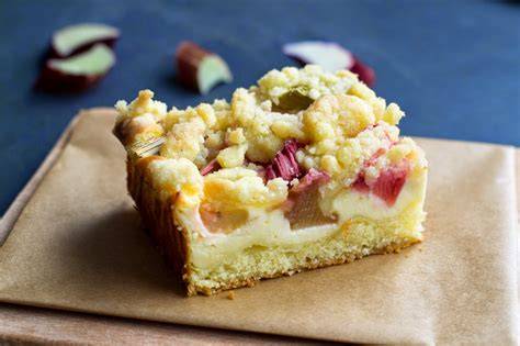 Rhabarberkuchen mit Quark und Streuseln - Zutatenübersicht und Schritt-für-Schritt-Grafik