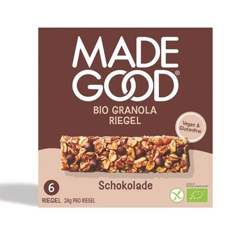 Riegel Zutaten Übersicht (Schokolade, Vollkornflocken, Crispies)