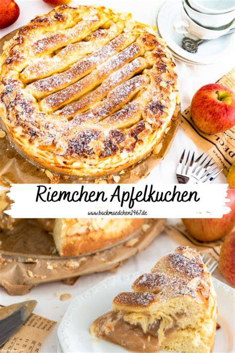 Riemchen Apfelkuchen mit typischem Gittermuster