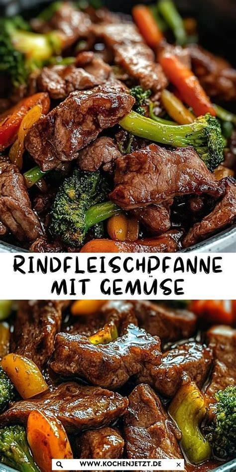Rinderfilet in Streifen und Gemüse geschnitten
