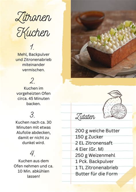 Ringbuch-Seite mit Rezept und Foto