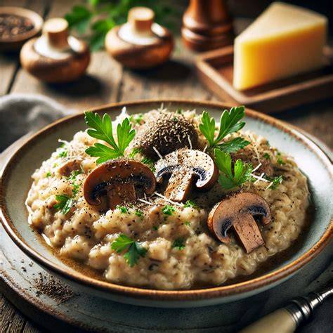 Risotto mit einem Finish aus Trüffelöl